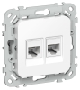 FLITE Розетка 2-ая компьютерная RJ45 кат.5Е UTP РК5е-2-0-ФлБ белый