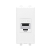 Компьютерная розетка RJ-45 без шторки модульная, кат.5е, Avanti, Белое облако, 1 модуль